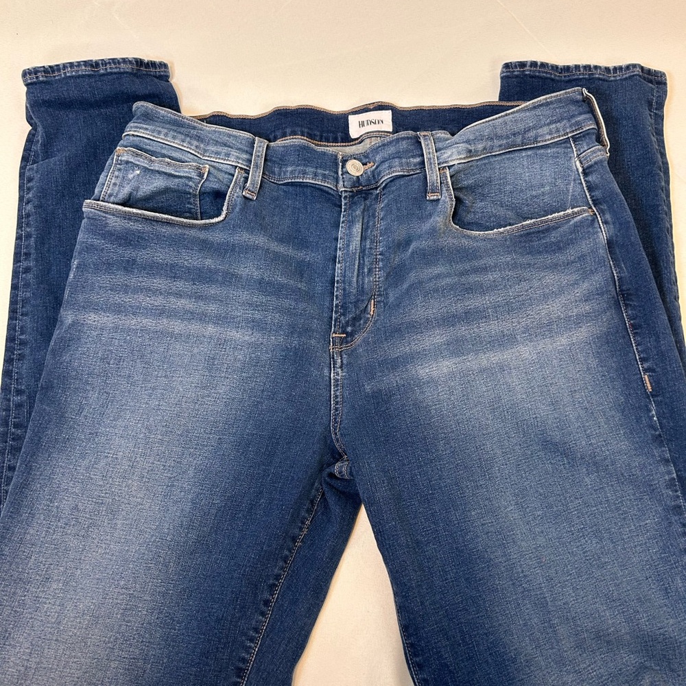 Hudson Zane Skinny Dark‎ Washed Denim Jeans Distressed Men’s Size 34